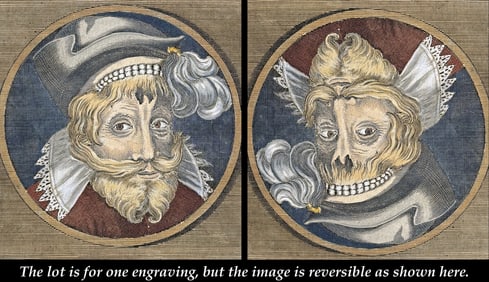 Merian - Dance of Death (Image is man in one direction, Skeleton when flipped). 85