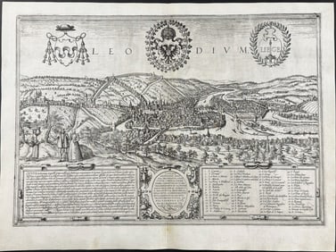 Braun & Hogenberg, pub. 1575 - View of Li?ge, Belgium