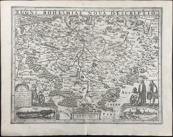 Keere - Map of Bohemia, Czech Republic with Inset of Prague (Regni Behemiae Nova Descriptio)