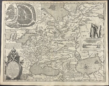 Blaeu - Map of Russia with Inset of Moscow