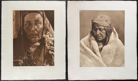 Edward Curtis, Folio - Pair of Native American Photogravures
