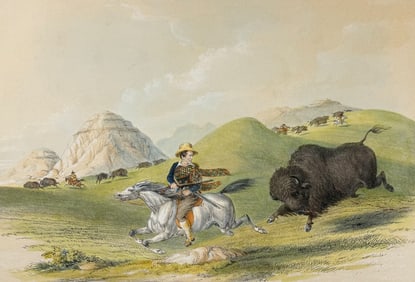 Catlin, Folio - Buffalo Hunt, Chasing Back