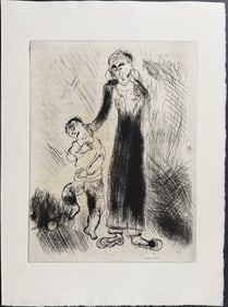 Chagall - Chichikov's Father Gives Him a Beating - Le Pere de Tchitchikov Lui Donne une Correction
