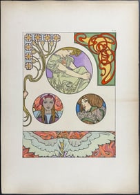 Mucha, Folio - Illustration of Women & Wings. 46