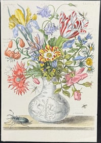 Merian - Flower Bouquet of Iris, Tulip, Peony, Rose with Beetle & Insect. 168