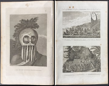 Bankes - 8 Engravings of the Sandwich Islands (Hawaii) + Partial Text from Captain Cook's Voyage