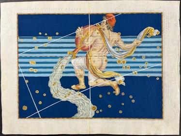 Bayer - Constellation Chart: Aquarius, Man and Water Vessel
