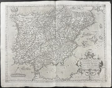 Ortelius, pub. 1580 - Map of Spain & Portugal