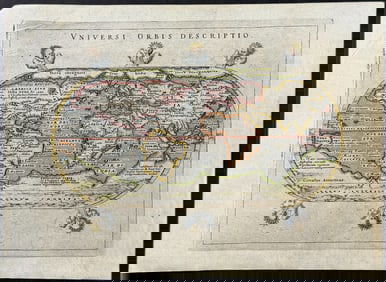 Magini's Ptolemy, pub. 1596 - Map of the World with Windheads