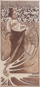 Mucha, Folio - Illustration of Woman with Flowers. 8