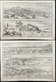 Braun & Hogenberg, pub. 1575 - Pair of Engravings of Views of Spain
