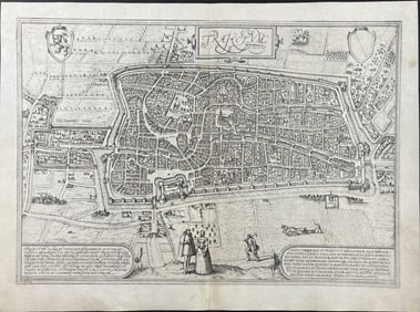 Braun & Hogenberg, pub. 1575 - Views of Belgium & Netherlands: Ghent, Utrecht