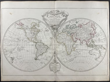 De Vaugondy & Delamarche - Map of the World [Mappe-Monde dressee suivant les nouvelles relations et