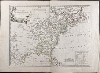De Vaugondy & Delamarche - Map of North America [Etats-Unis de l'Amerique Septentrionale avec les