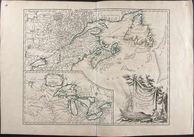 De Vaugondy - Map of North America with New France of Canada [Partie de l'Amerique septent[rionale]