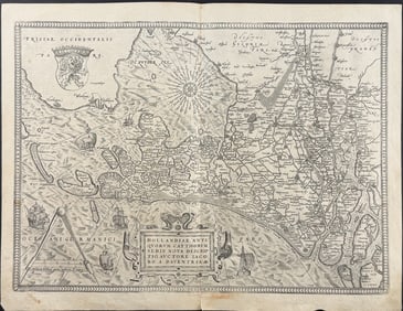 Ortelius, pub. 1575 - Map of Holland