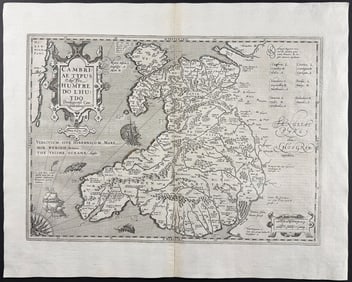 Mercator, pub. 1630 - Map of Wales, Cambria