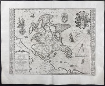 Mercator, pub. 1630 - Map of Rugen Island, Germany