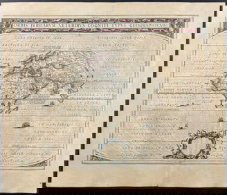 Jansson & Hondius, pub. 1656 - Map of the Ancient World with Climate Zones (Africa, Europe, Asia)