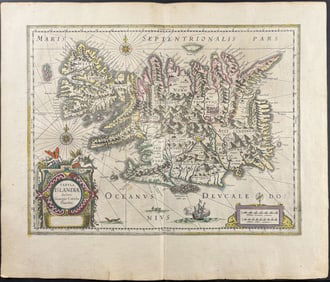 Jansson & Hondius, pub. 1656 - Map of Iceland