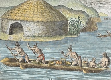 De Bry - Florida - Industry of the Floridians in depositing their crops in the common granary