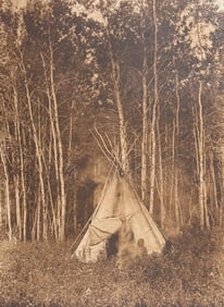 Edward Curtis, Folio - A Chipewyan Tipi Among the Aspens