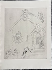 Chagall - The Arrival of Tchitchikov - L'arrivee de Tchitchikov