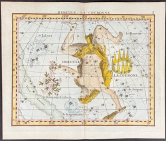 Flamsteed - Constellation or Celestial Chart: Hercules, Crown. 3