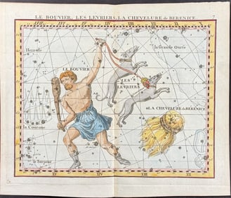 Flamsteed - Constellation or Celestial Chart: Herdsmans, Dogs, Bernice's Hair. 7