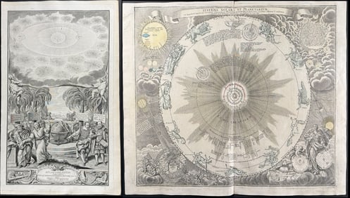 Doppelmayr & Homann - 4 Engravings of Celestial or Astronomy Charts & Frontispiece