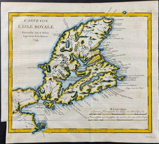 Schwabe after Bellin - Map of Isle Royal and Cape Breton Island (Canada)