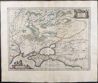 Jansson & Hondius, pub. 1656 - Map of Ukraine, Crimea (Taurica Chersonesus Hodis Przeopsca)