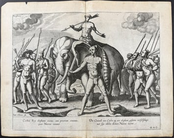 Linschoten - King of Cochin on an Elephant