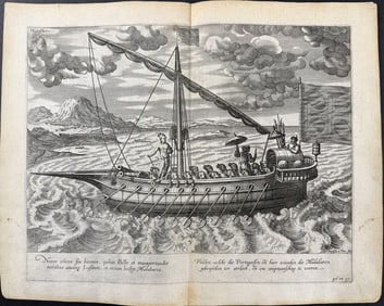 Linschoten - Ship for Warfare & Merchandise of the Portuguese & Malabar