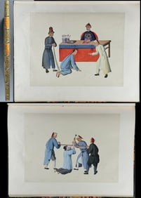 Volume with 24 Original Watercolors on Punishment or Torture Methods