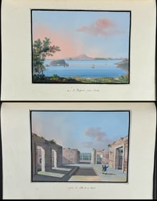 De Vito, Original Painting - Pair of Views of Naples
