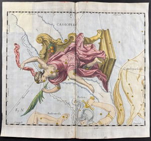 Hevelius - Constellation or Celestial Chart: Cassiopeia