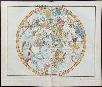 Flamsteed - Constellation or Celestial Chart: Southern Hemisphere Sky. 23
