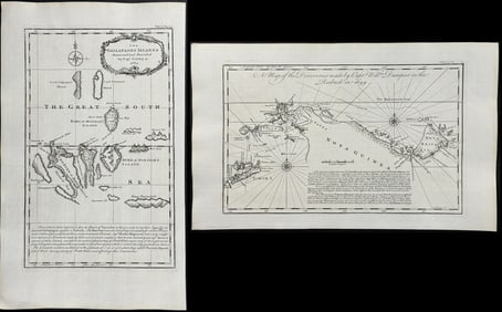 Harris - Pair of Maps (Gallapagos, Dampier's Discoveries)