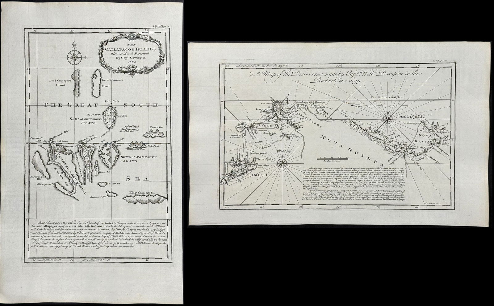 Harris - Pair of Maps (Gallapagos, Dampier's Discoveries) (1 of 3)