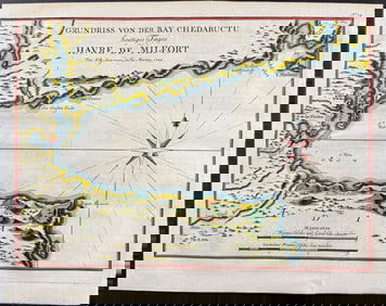Schwabe after Bellin - Chart of Bay of Chedabouctou or Milford Haven, Nova Scotia, Canada
