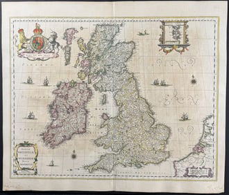 Jansson & Hondius, pub. 1656 - Map of the British Isles (England, Scotland, Ireland)