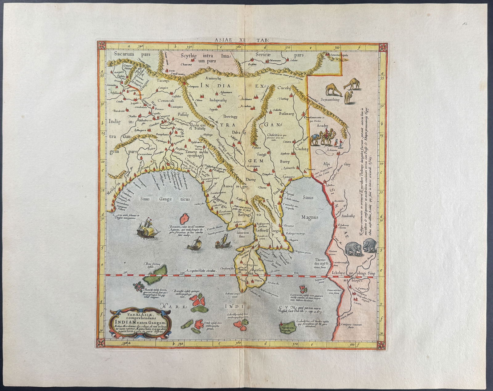 Halma's Ptolemy, pub. 1698 - Map of South East Asia, India (1 of 1)