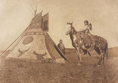 Edward Curtis, Folio - A Painted Tipi - Assiniboin