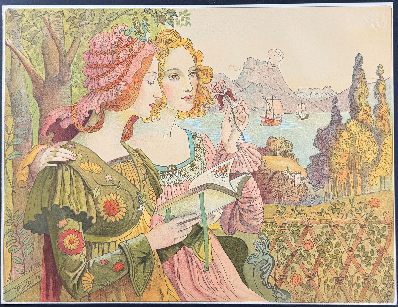 L'Estampe Moderne by Point - Legende Doree: This beautifully illustrated, lithographed poster is from L?Estampe Moderne. The work was published by one of the best printers of the day, Champenois. The lithographs were printed under the supervisi