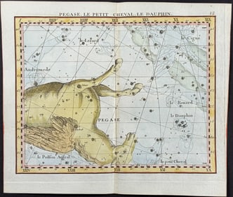 Flamsteed - Constellation or Celestial Chart: Pegasus, Dolphin. 12