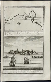 Valentijn, New Zealand - One of the Earliest Maps of Staten Landt, New Zealand charted by Abel