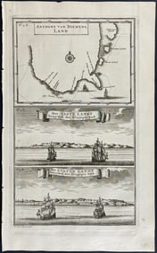 Valentijn, Australia - Early Map & Views of Tasmania (New Holland or Australia)