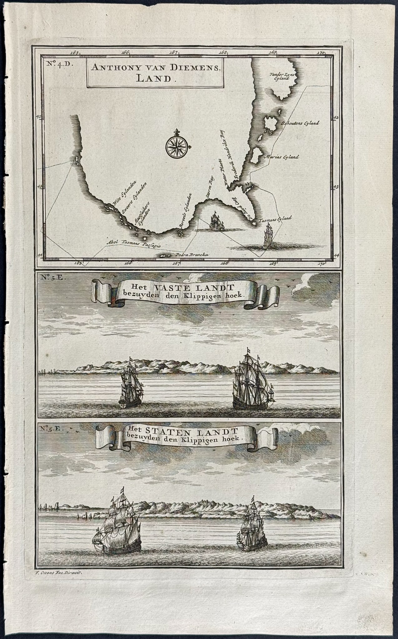 Valentijn, Australia - Early Map & Views of Tasmania (New Holland or Australia) (1 of 1)