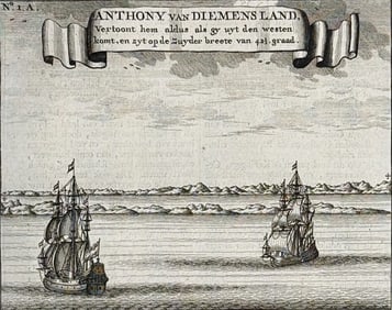 Valentijn, Australia - View of Anthony Van Diemen's Land (New Holland or Australia)